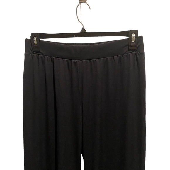 IMAN Global Chic Women's Large Black Matte Jersey Knit Flared-Leg Pull-On Pant - Picture 3 of 9